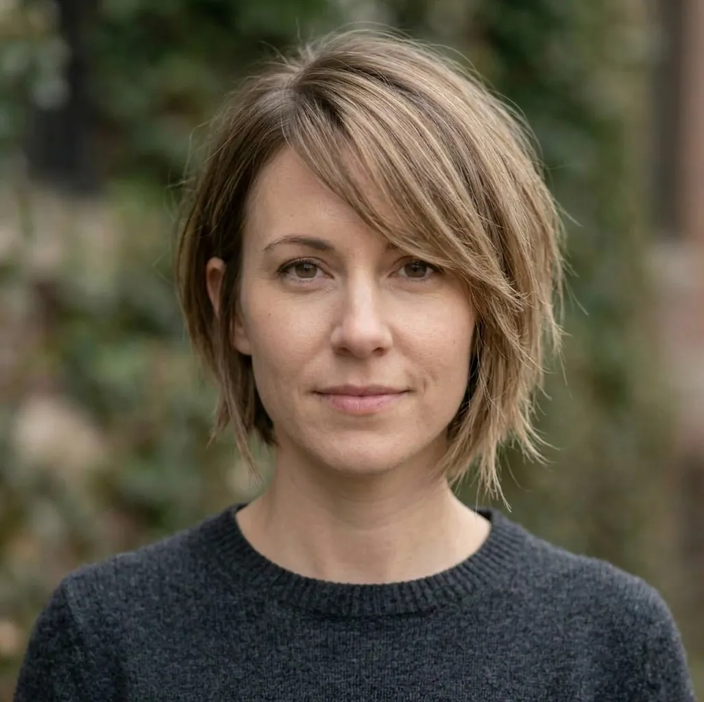 Asymmetric Piecey Bob hairstyle for Women