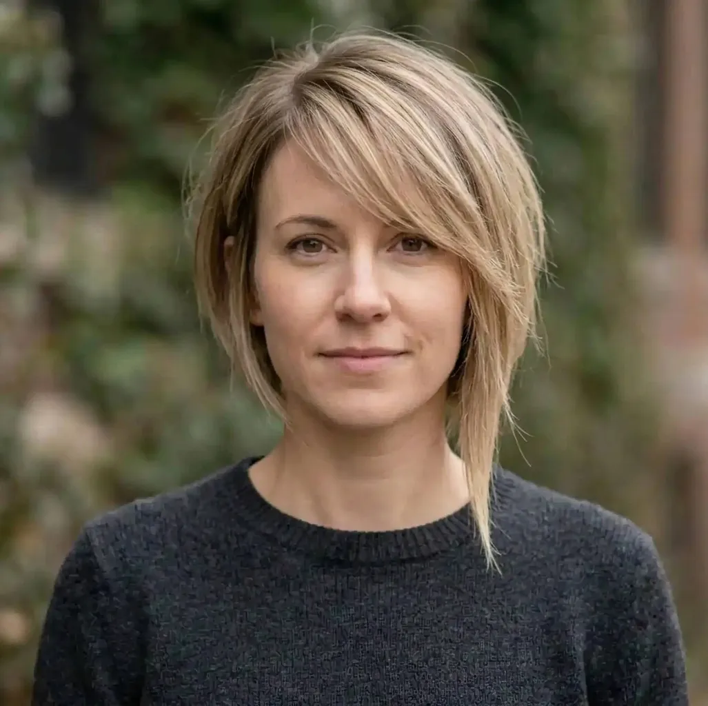Pointed Side-Swept Bob hairstyle for Women