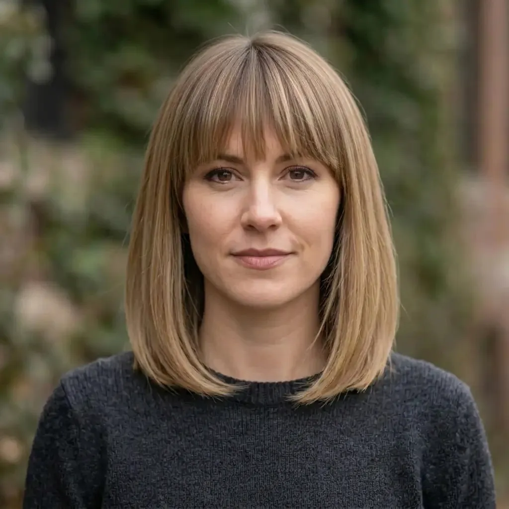 Blunt Bangs Haircut for women — styled finish