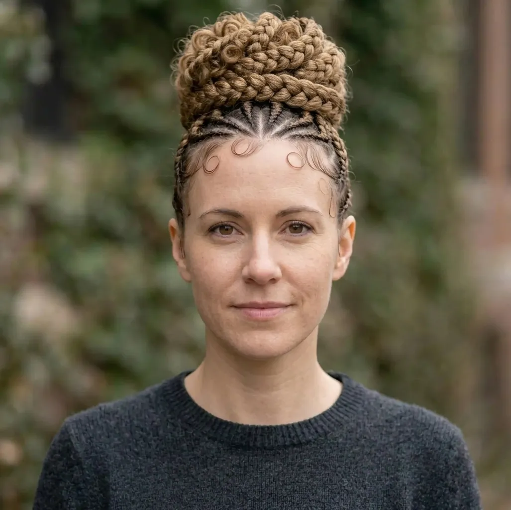 High Braided Bun hairstyle for Women