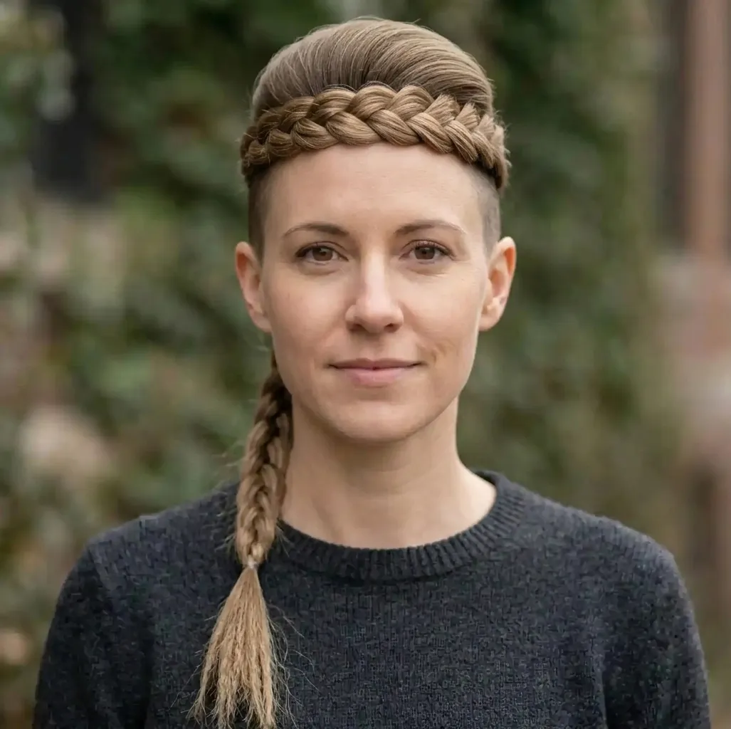 Braided Crown Undercut hairstyle for Women