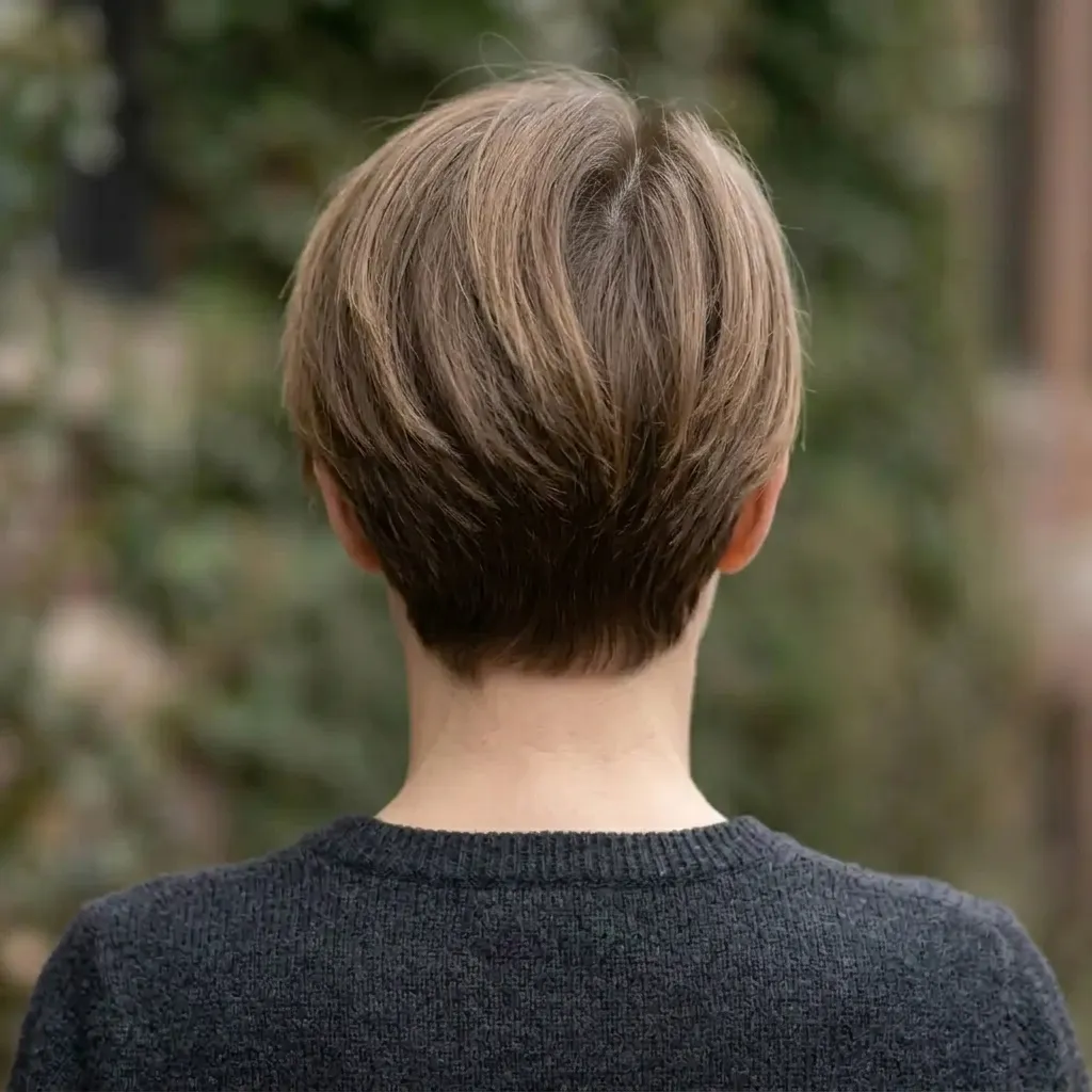 Burst Fade Haircut for women — back view