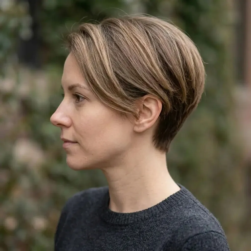 Burst Fade Haircut for women — side view