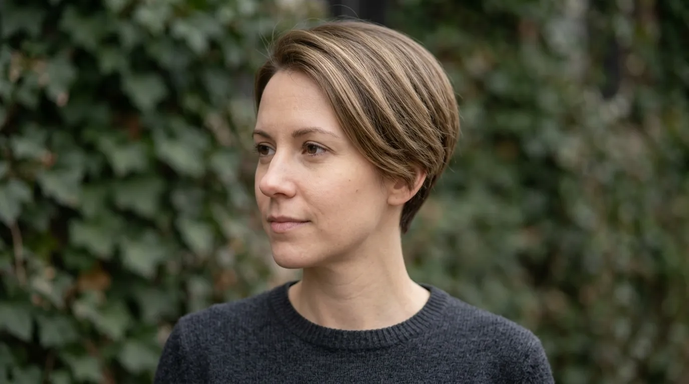 Burst Fade Haircut for women — three-quarter view