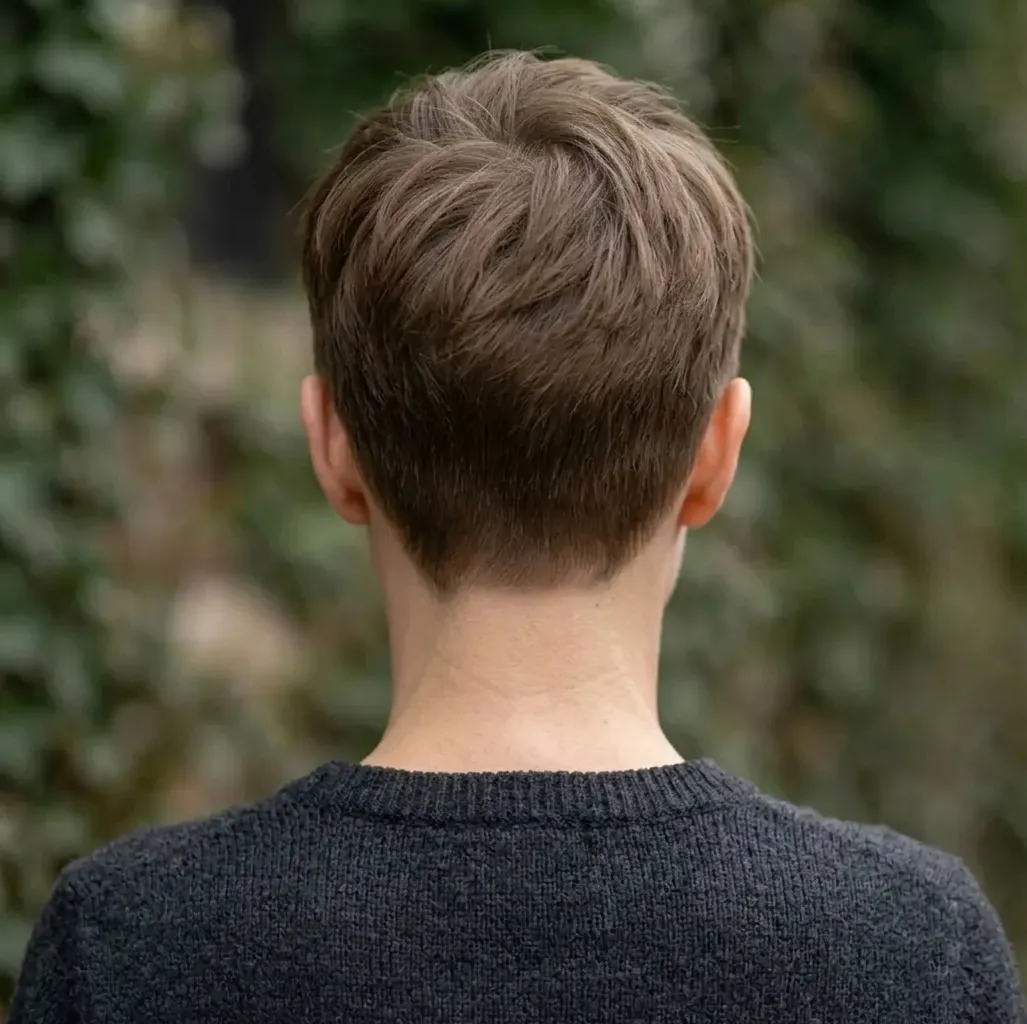 Caesar Cut for women — back view
