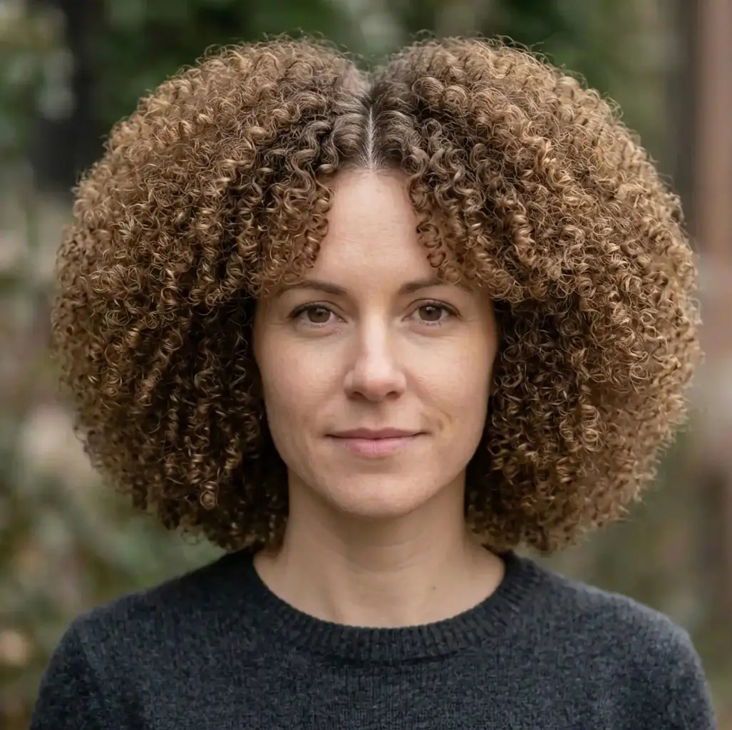 Split Round Afro hairstyle for Women