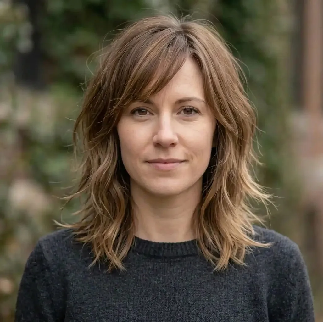 Flicked Shaggy Lob hairstyle for Women