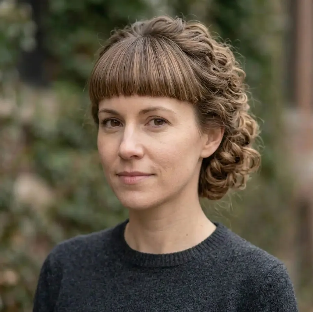 Curly Fringed Updo hairstyle for Women
