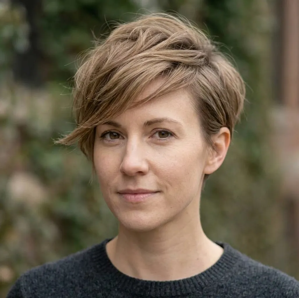 Asymmetric Tapered Sweep hairstyle for Women