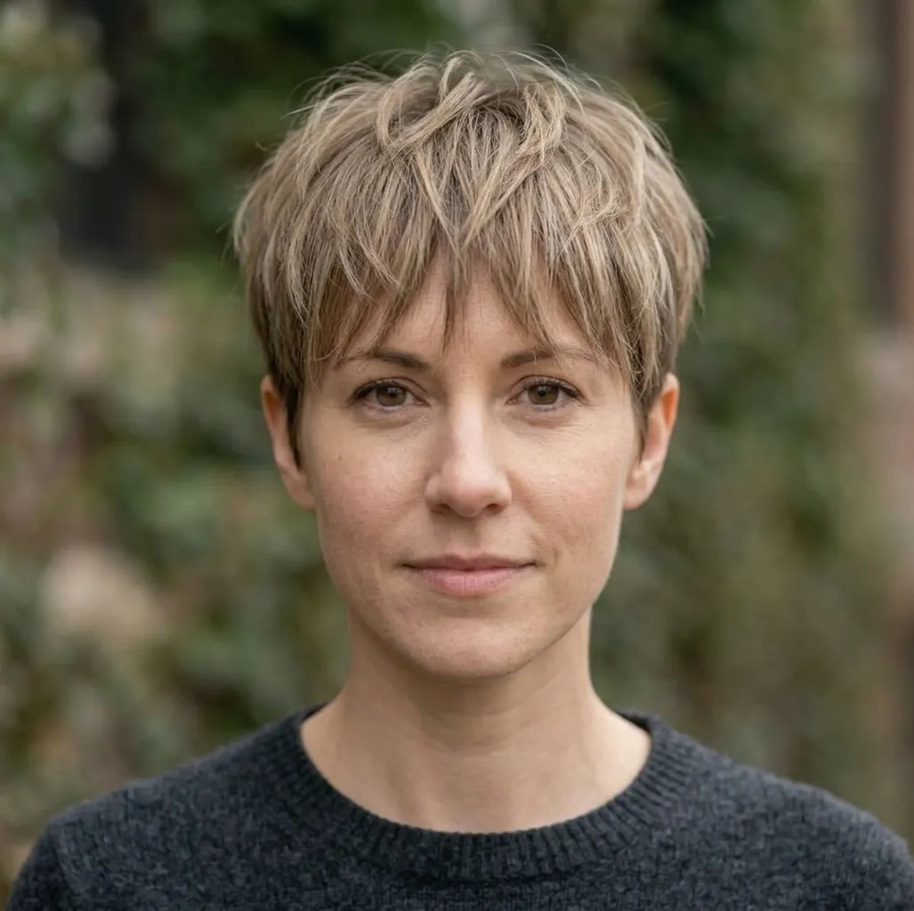 Feathered Tapered Crop hairstyle for Women