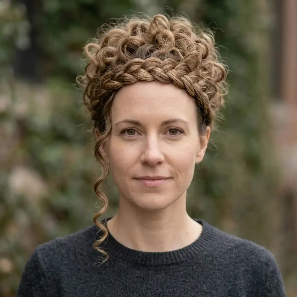 Braided Crown Tendril hairstyle for Women