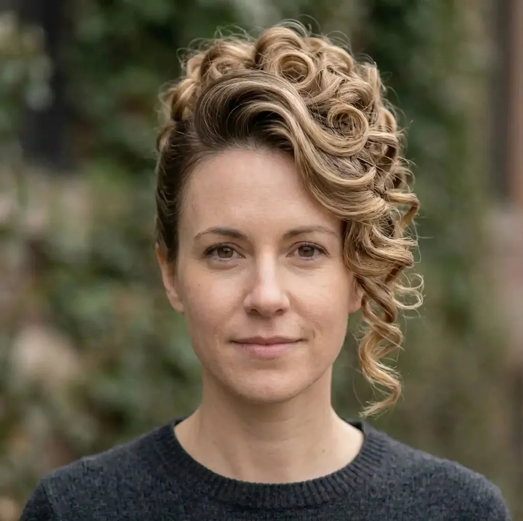 Pinned Spiral Updo hairstyle for Women