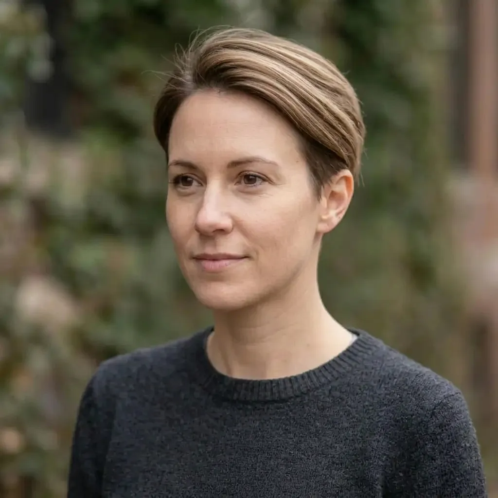 Low Taper Fade Haircut for women — three-quarter view