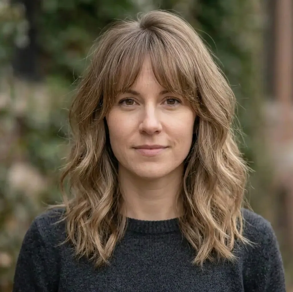 Medium Fringed Waves hairstyle for Women