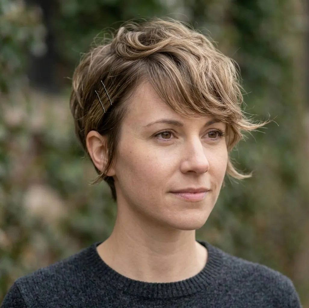 Pinned Wavy Pixie hairstyle for Women