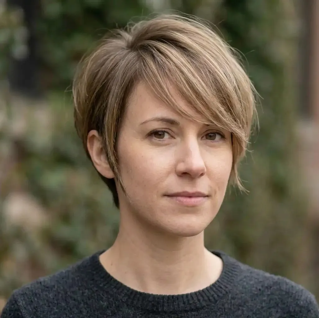 Pointed Sideburn Pixie hairstyle for Women