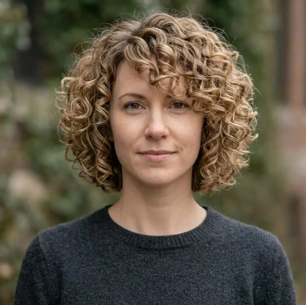 Rounded Coiled Fringe hairstyle for Women