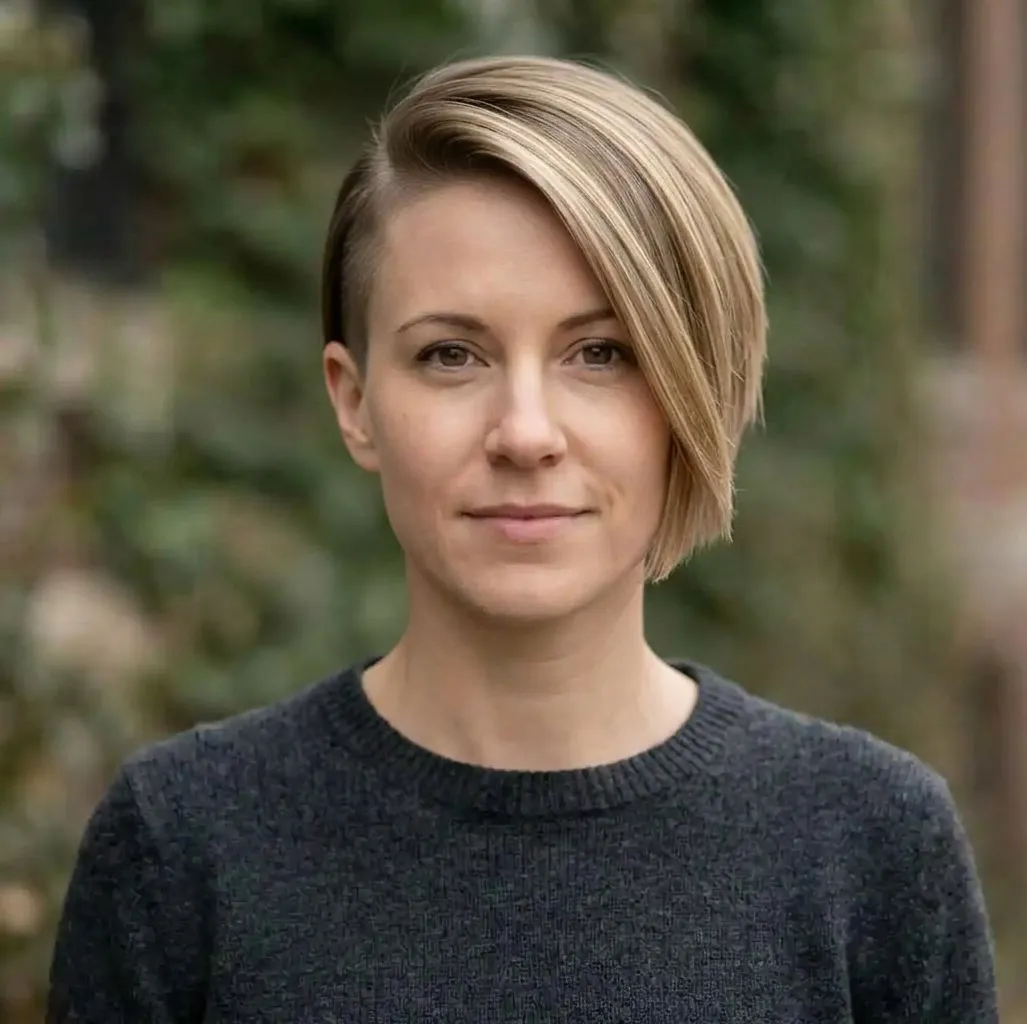 Sharp Undercut Sweep hairstyle for Women