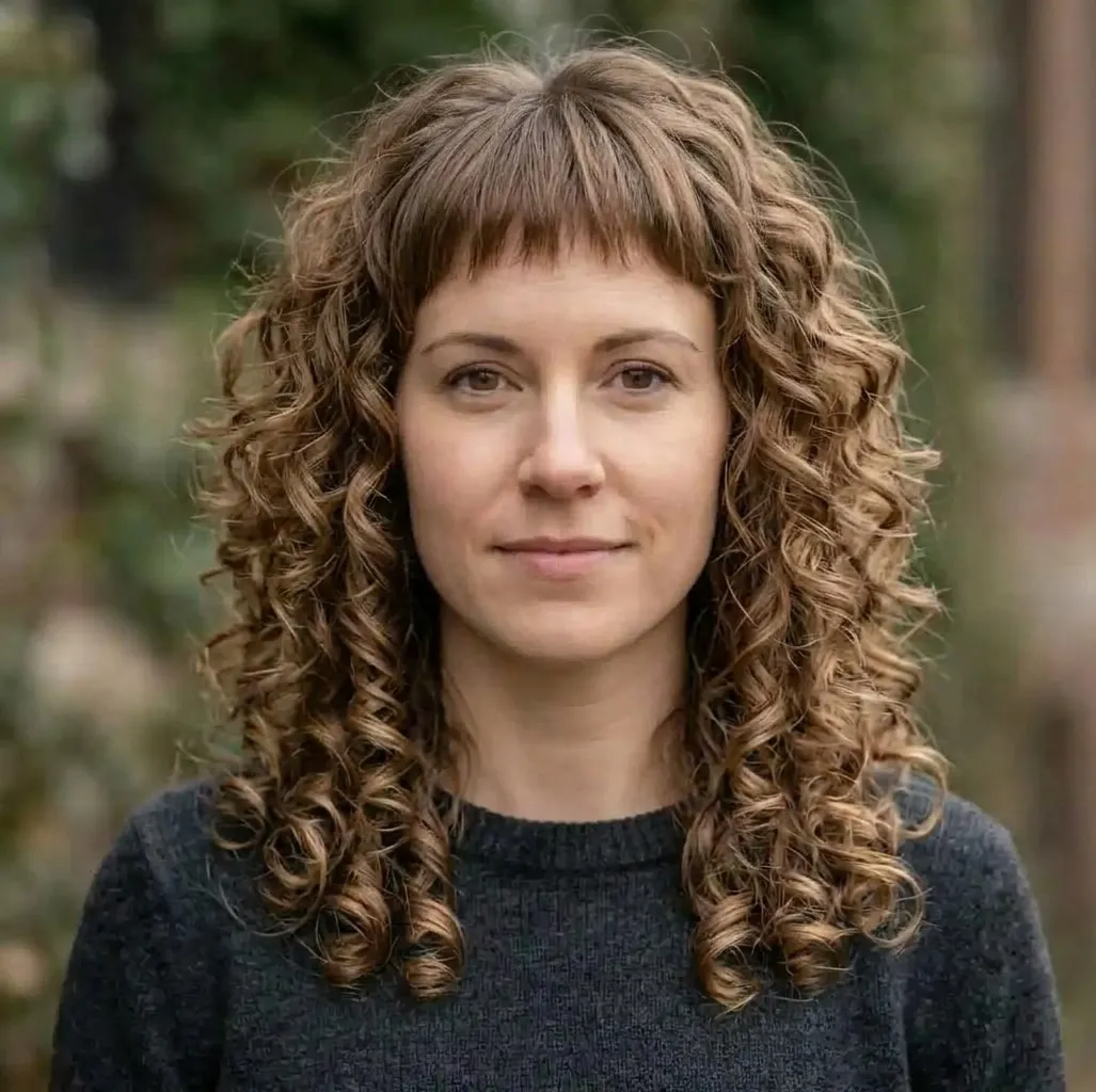 Stacked Spiral Fringe hairstyle for Women