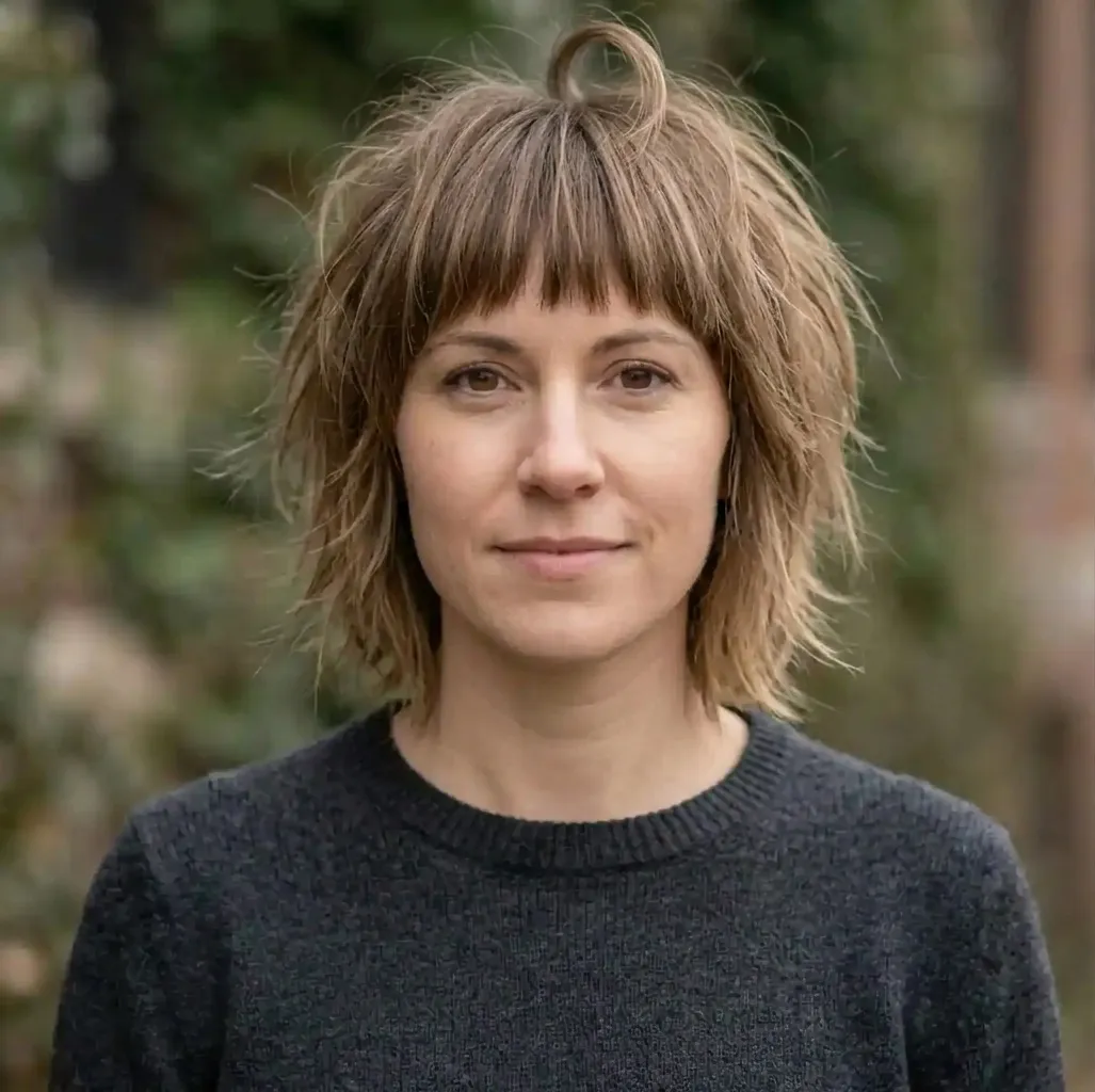 Textured Shag Crop hairstyle for Women