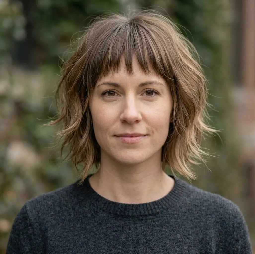 Tousled Fringe Bob hairstyle for Women