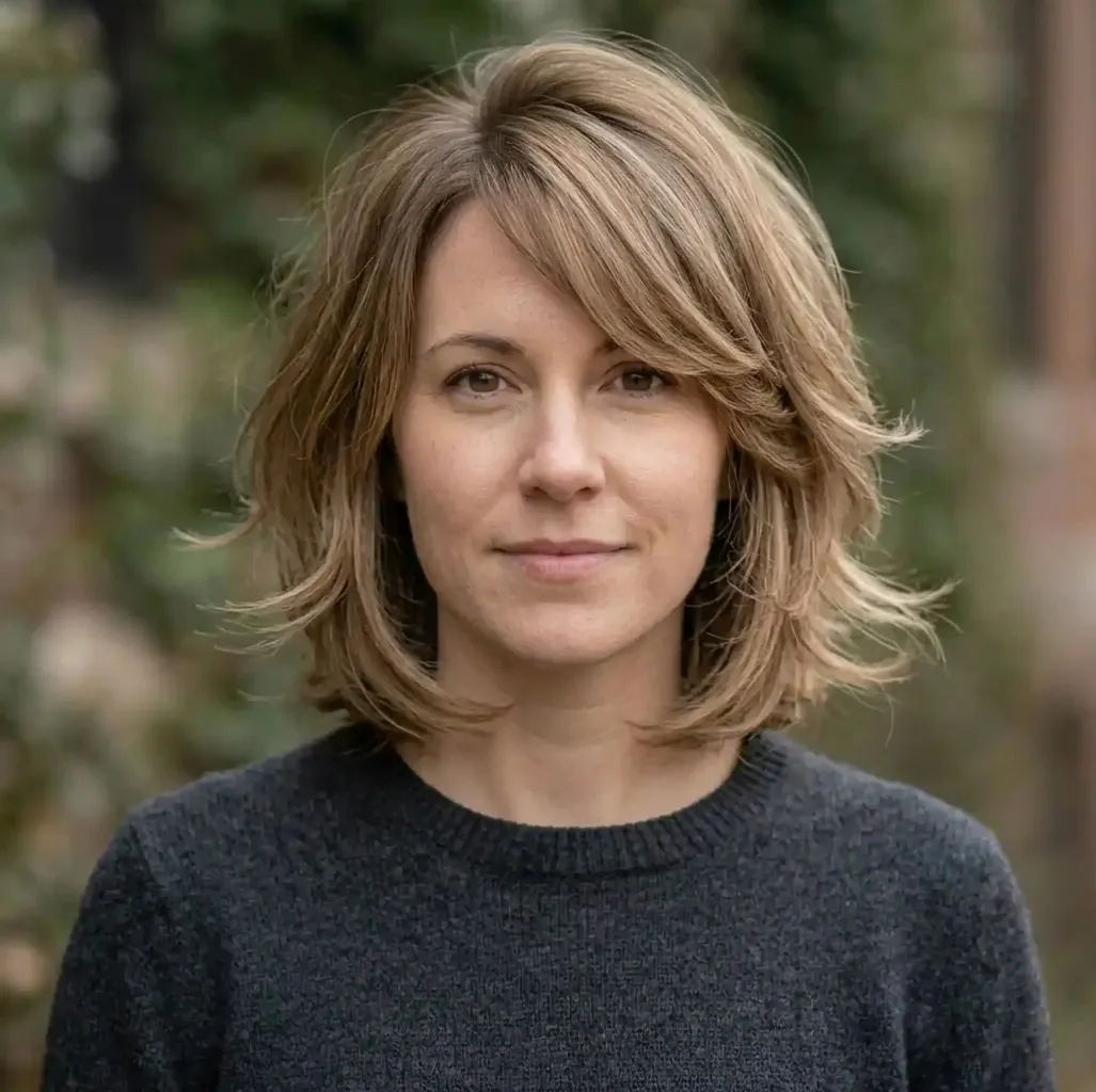 Textured Outward Bob hairstyle for Women