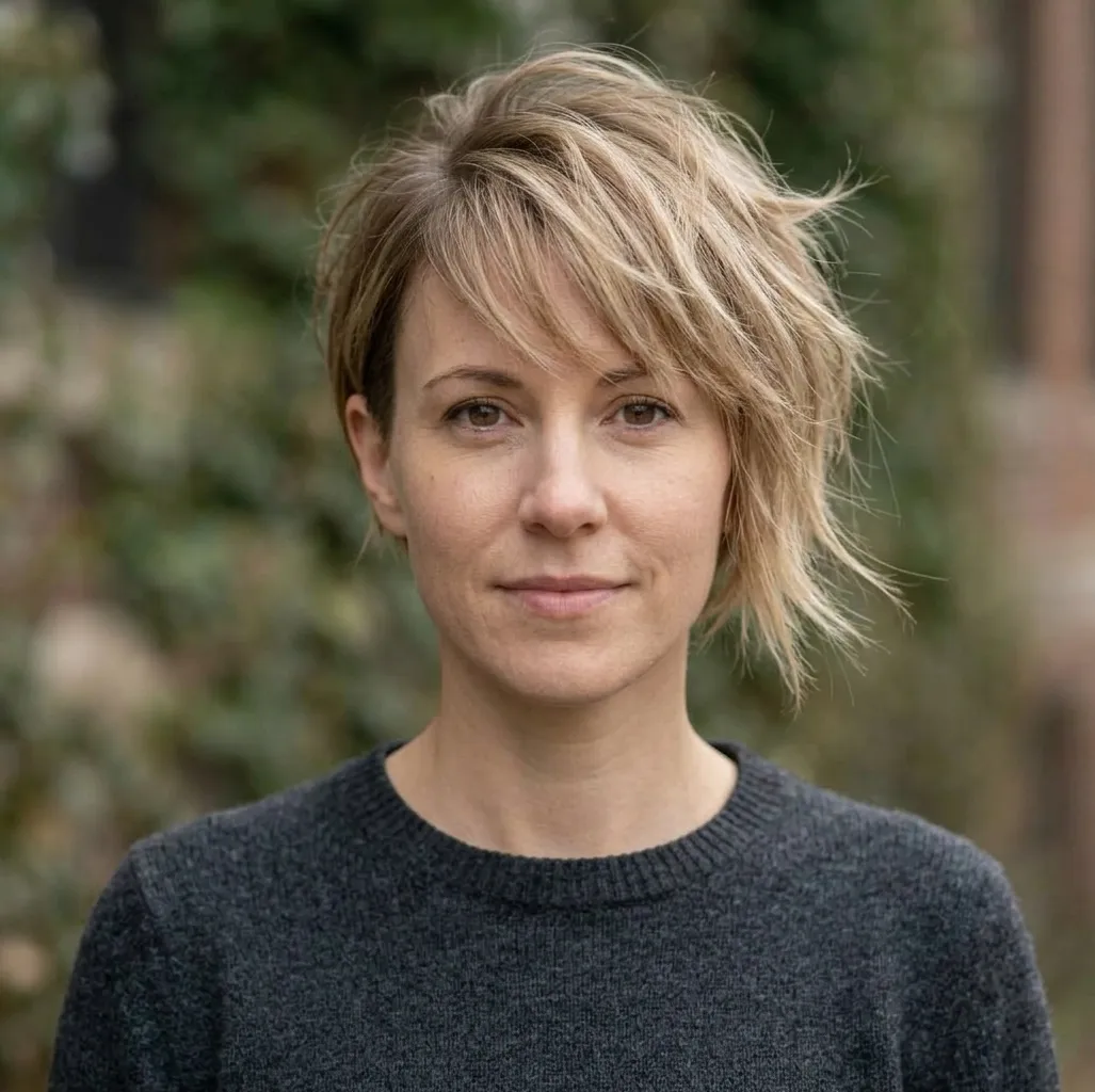 Jagged Windblown Crop hairstyle for Women