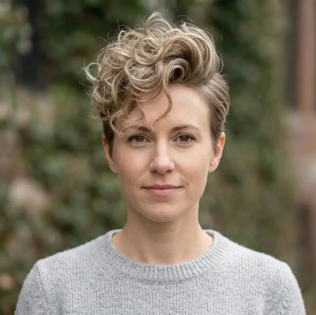 Windswept Curly Pomp hairstyle for Women